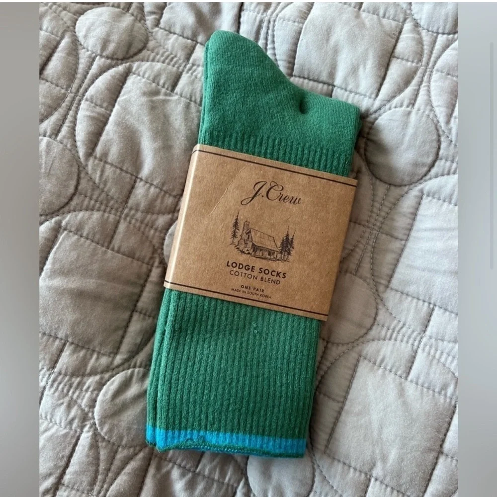 J.Crew Green and Blue Lodge Socks